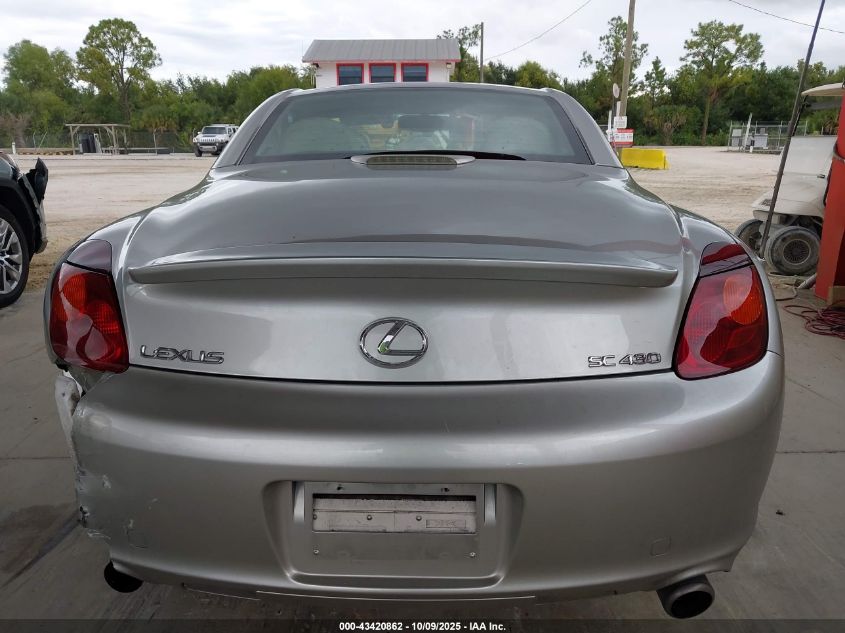 2002 Lexus Sc 430 VIN: JTHFN48Y420009511 Lot: 43420862