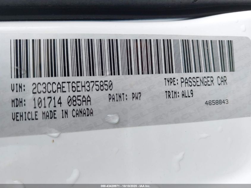 2014 Chrysler 300C VIN: 2C3CCAET6EH375850 Lot: 43420971