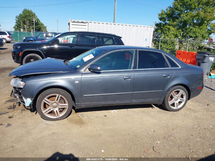 2007 Audi A4 2.0T VIN: WAUAF78E07A088691 Lot: 43421179