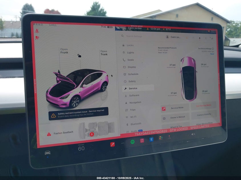 2022 Tesla Model Y Long Range Dual Motor All-Wheel Drive VIN: 7SAYGAEE5NF543820 Lot: 43421188