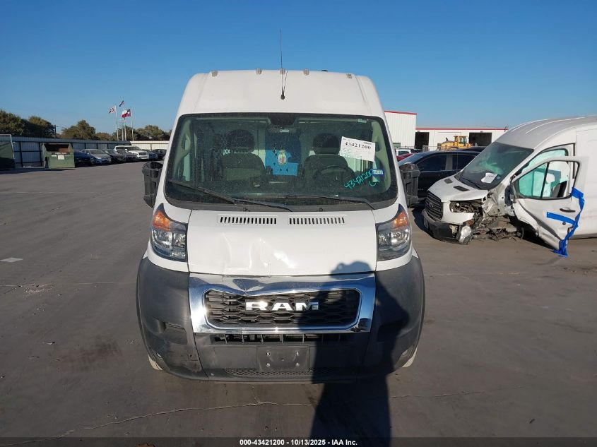 2021 Ram Promaster 2500 High Roof 136 Wb VIN: 3C6ERVCG9ME505654 Lot: 43421200