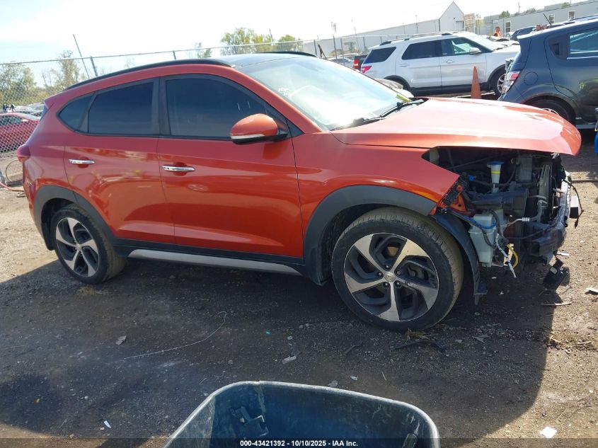 2017 Hyundai Tucson Limited VIN: KM8J3CA27HU318551 Lot: 43421392