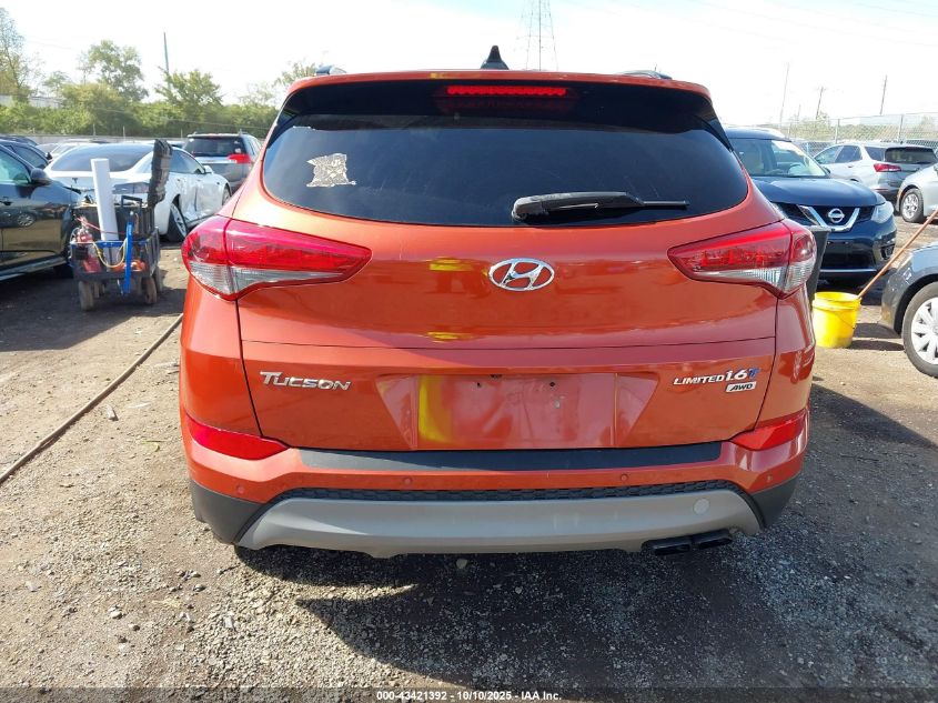 2017 Hyundai Tucson Limited VIN: KM8J3CA27HU318551 Lot: 43421392