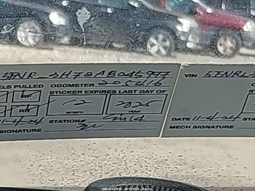 2010 Honda Odyssey Ex-L VIN: 5FNRL3H72AB045977 Lot: 43421538