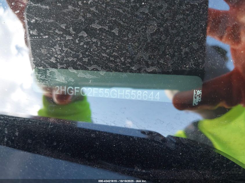 2016 Honda Civic Lx VIN: 2HGFC2F55GH558644 Lot: 43421615