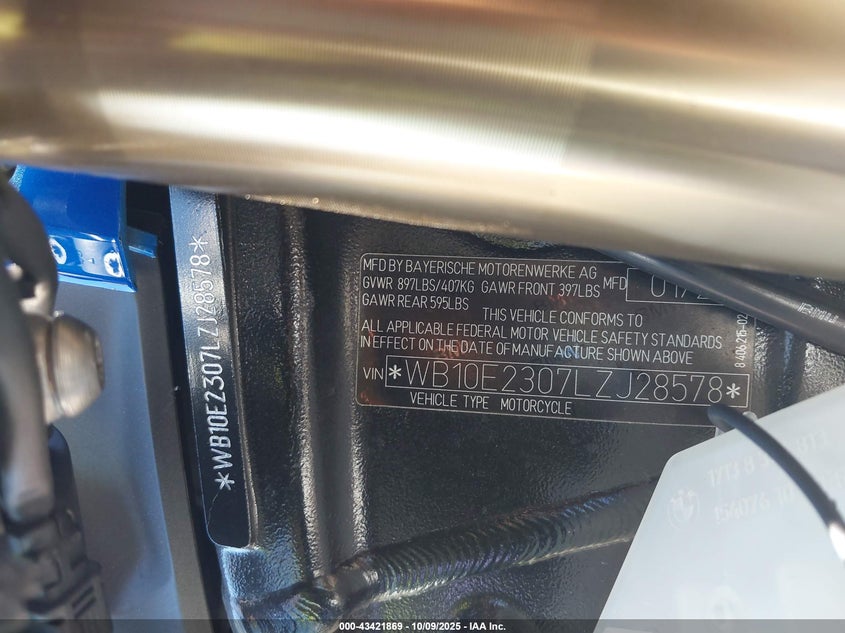 2020 BMW S 1000 RR WB10E2307LZJ28578