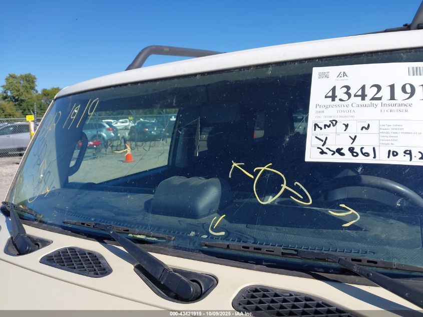 2008 Toyota Fj Cruiser VIN: JTEBU11F38K047685 Lot: 43421919