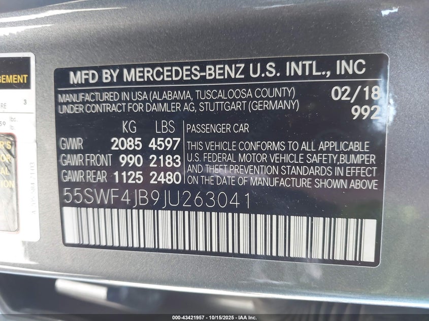 2018 MERCEDES-BENZ C 300 55SWF4JB9JU263041
