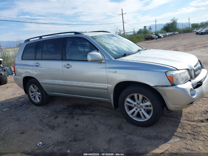 2006 Toyota Highlander Hybrid V6 VIN: JTEDW21A460016337 Lot: 43422322