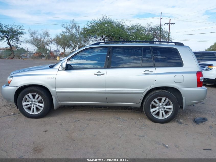 2006 Toyota Highlander Hybrid V6 VIN: JTEDW21A460016337 Lot: 43422322