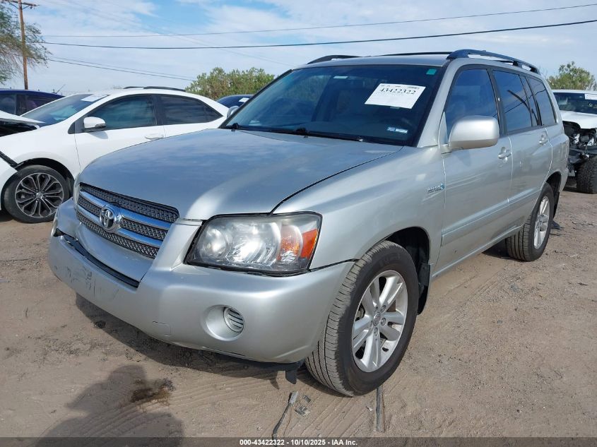 2006 Toyota Highlander Hybrid V6 VIN: JTEDW21A460016337 Lot: 43422322