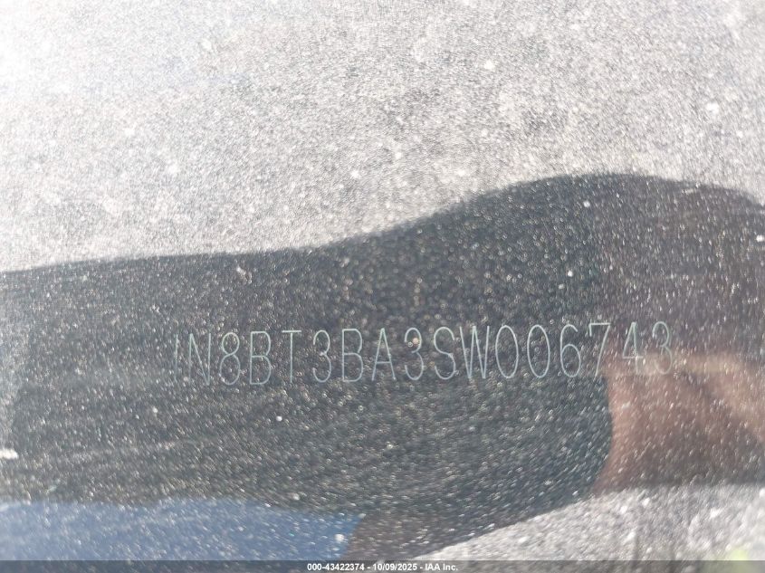 2025 Nissan Rogue Sv Fwd VIN: JN8BT3BA3SW006743 Lot: 43422374