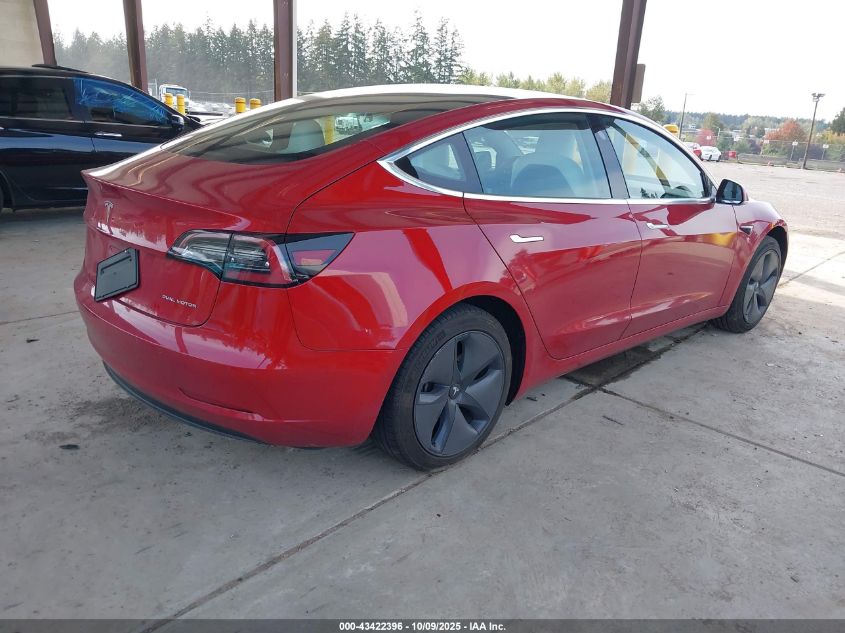 2019 Tesla Model 3 Long Range/Performance VIN: 5YJ3E1EB4KF407273 Lot: 43422396
