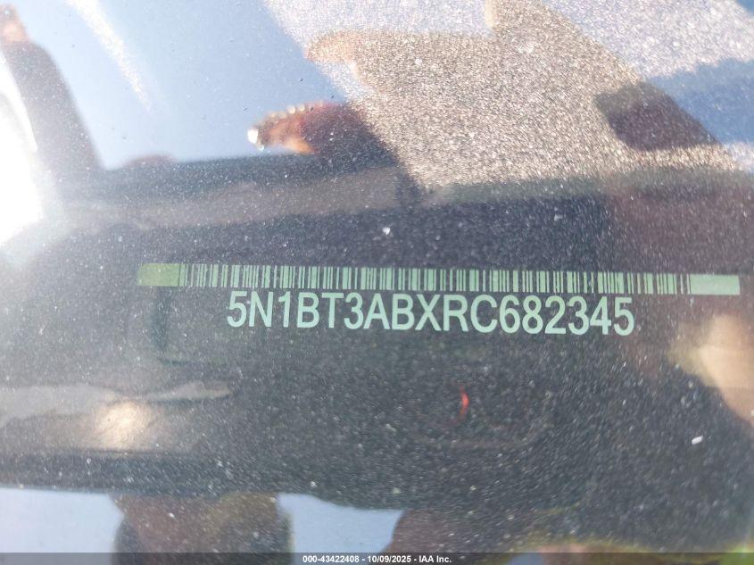 2024 Nissan Rogue S Intelligent Awd VIN: 5N1BT3ABXRC682345 Lot: 43422408