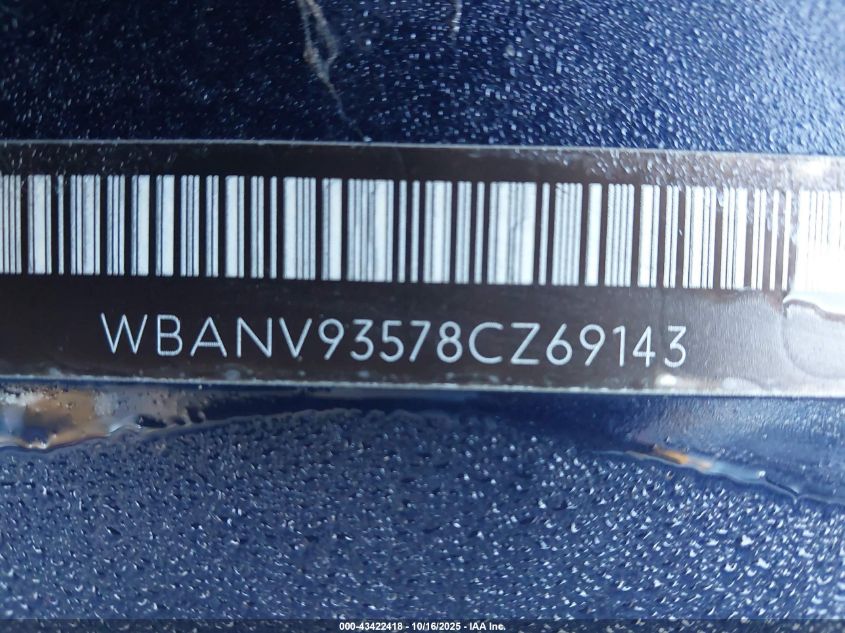 2008 BMW 535Xi VIN: WBANV93578CZ69143 Lot: 43422418