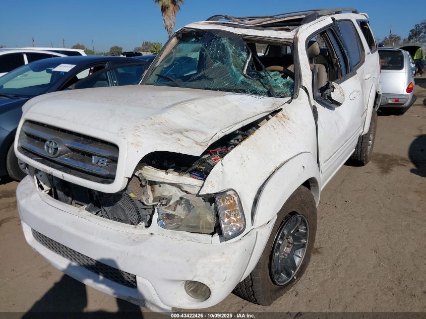 2003 Toyota Sequoia Limited V8 VIN: 5TDBT48A23S200156 Lot: 43422426