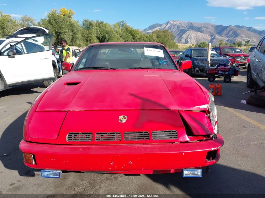 1987 Porsche 924 S VIN: WP0AA092XHN452123 Lot: 43422806