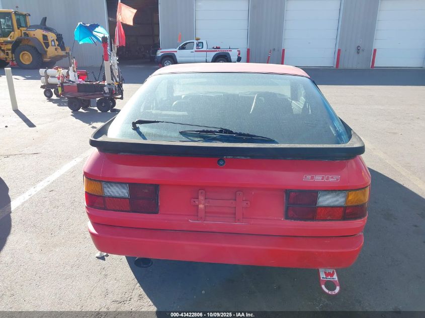 1987 Porsche 924 S VIN: WP0AA092XHN452123 Lot: 43422806