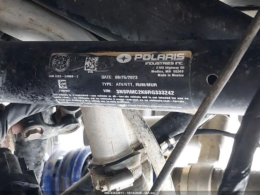 2024 Polaris Rzr Pro R 4 Premium VIN: 3NSRMC2K6RG333242 Lot: 43422811