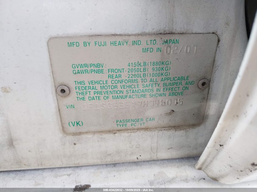 2007 Subaru Forester 2.5X VIN: JF1SG636X7H746075 Lot: 43422832