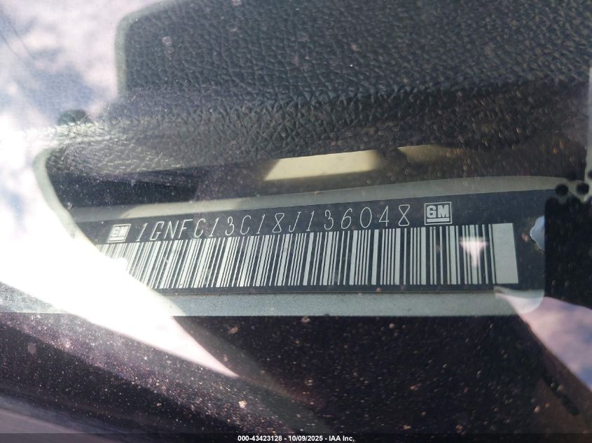 2008 Chevrolet Tahoe Ls VIN: 1GNFC13C18J136048 Lot: 43423128