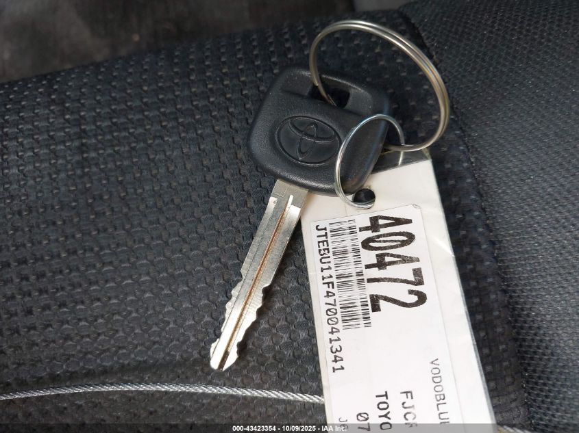 2007 Toyota Fj Cruiser VIN: JTEBU11F470041341 Lot: 43423354