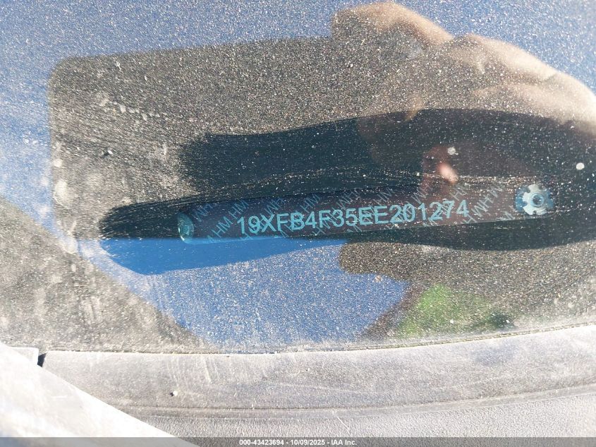 2014 Honda Civic Hybrid VIN: 19XFB4F35EE201274 Lot: 43423694