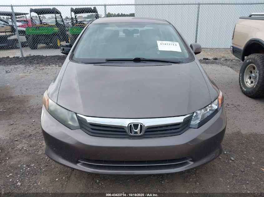 2012 Honda Civic Lx VIN: 19XFB2F52CE076933 Lot: 43423714