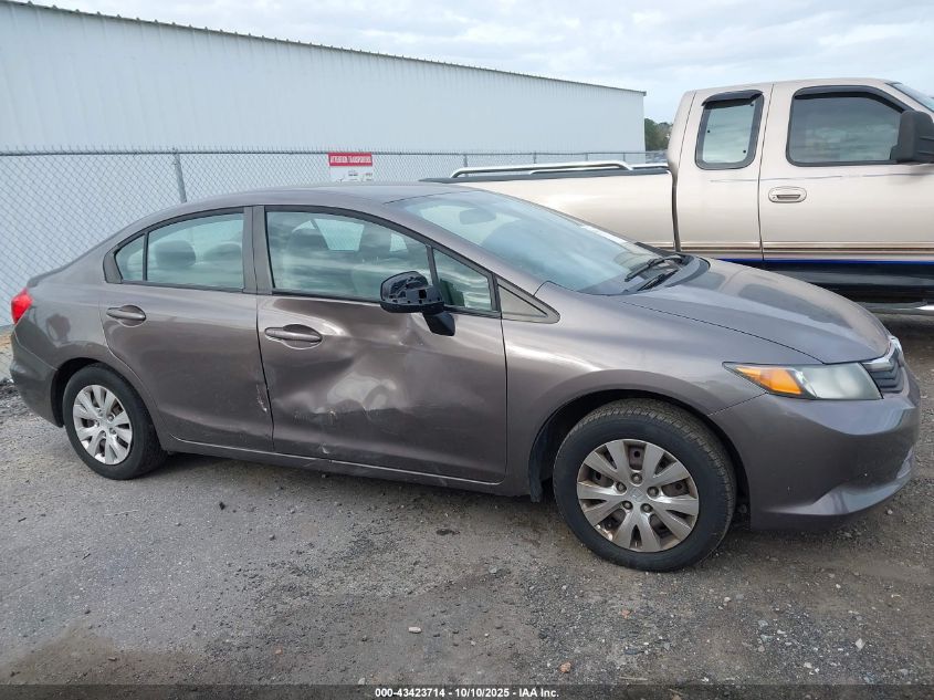 2012 Honda Civic Lx VIN: 19XFB2F52CE076933 Lot: 43423714