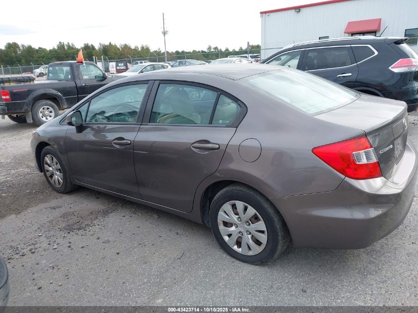 2012 Honda Civic Lx VIN: 19XFB2F52CE076933 Lot: 43423714