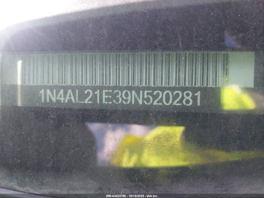 2009 Nissan Altima 2.5 S VIN: 1N4AL21E39N520281 Lot: 43423766
