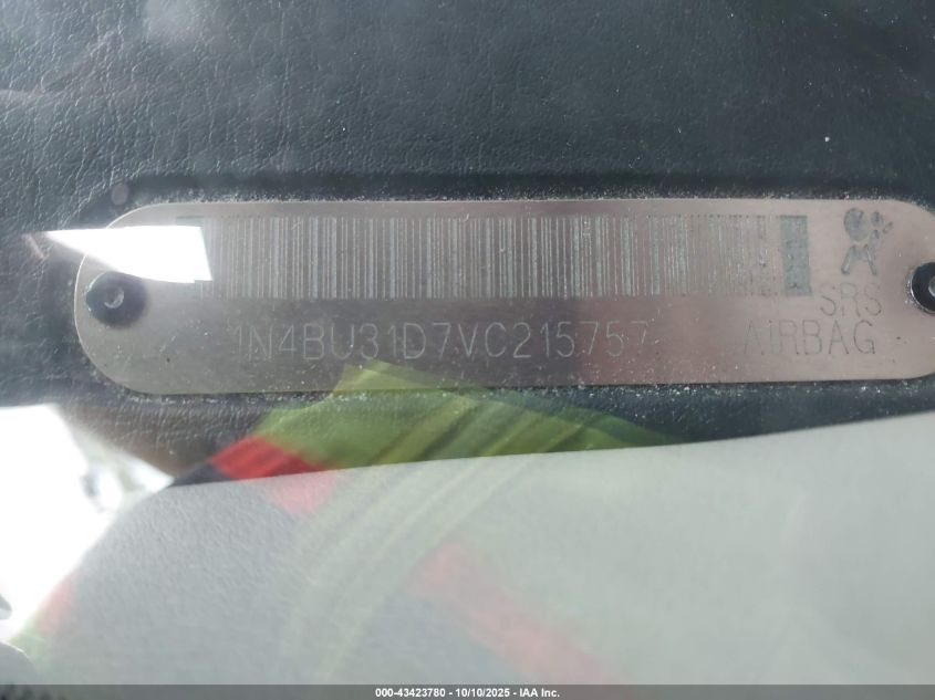 1997 Nissan Altima Gle/Gxe/Se/Xe VIN: 1N4BU31D7VC215757 Lot: 43423780