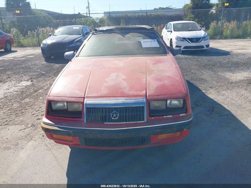 1991 Chrysler Lebaron VIN: 1C3XJ4539MG144198 Lot: 43423832