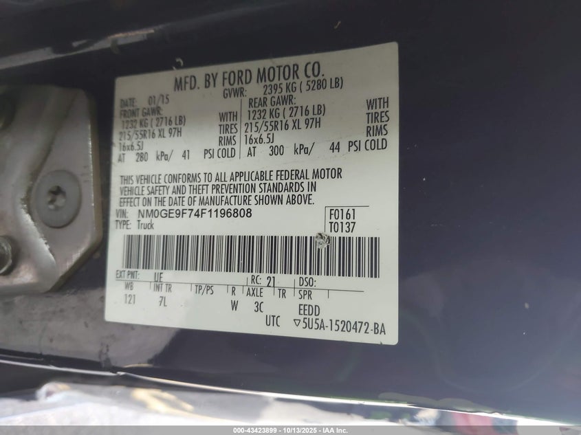 2015 FORD TRANSIT CONNECT XLT - NM0GE9F74F1196808