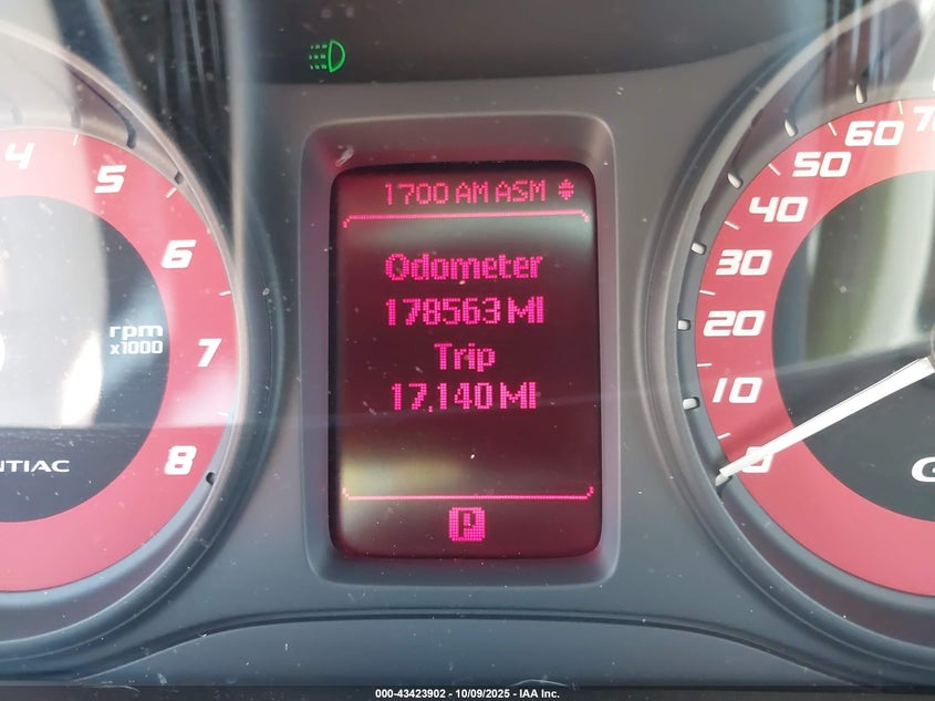 2009 Pontiac G8 Gt VIN: 6G2EC57YX9L230346 Lot: 43423902