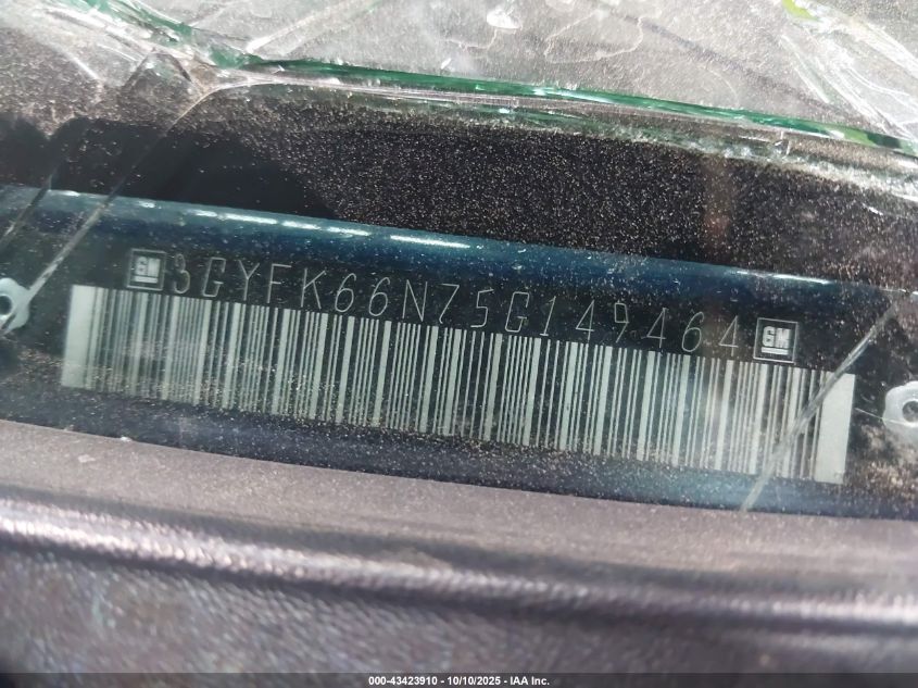 2005 Cadillac Escalade Esv Standard VIN: 3GYFK66N75G149464 Lot: 43423910