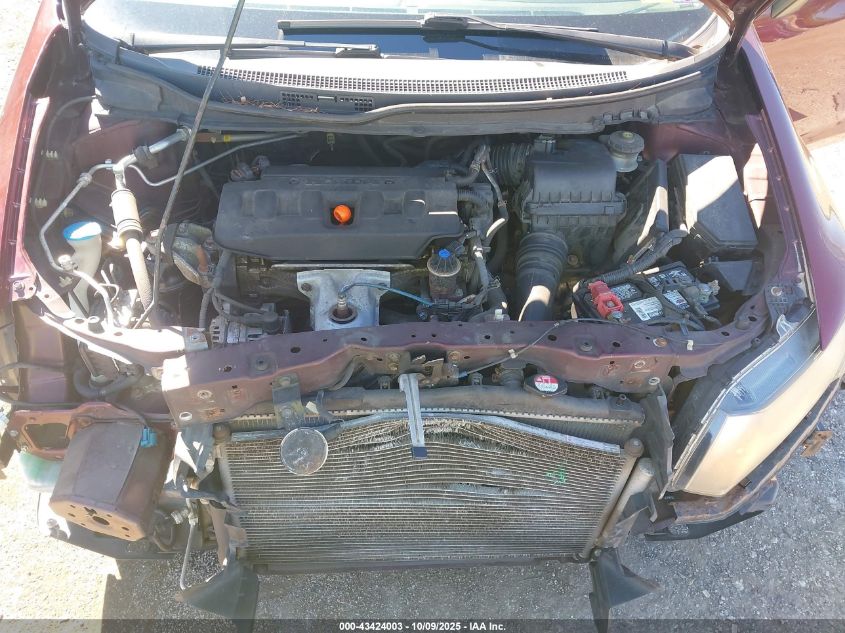 2012 Honda Civic Lx VIN: 19XFB2F59CE327186 Lot: 43424003