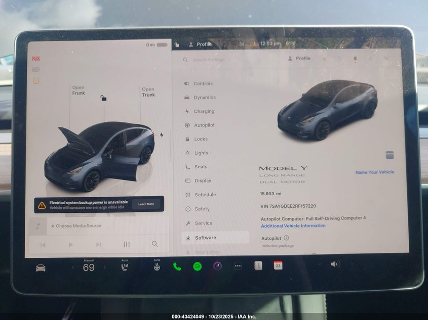 2024 Tesla Model Y Long Range Dual Motor All-Wheel Drive VIN: 7SAYGDEE2RF157220 Lot: 43424049