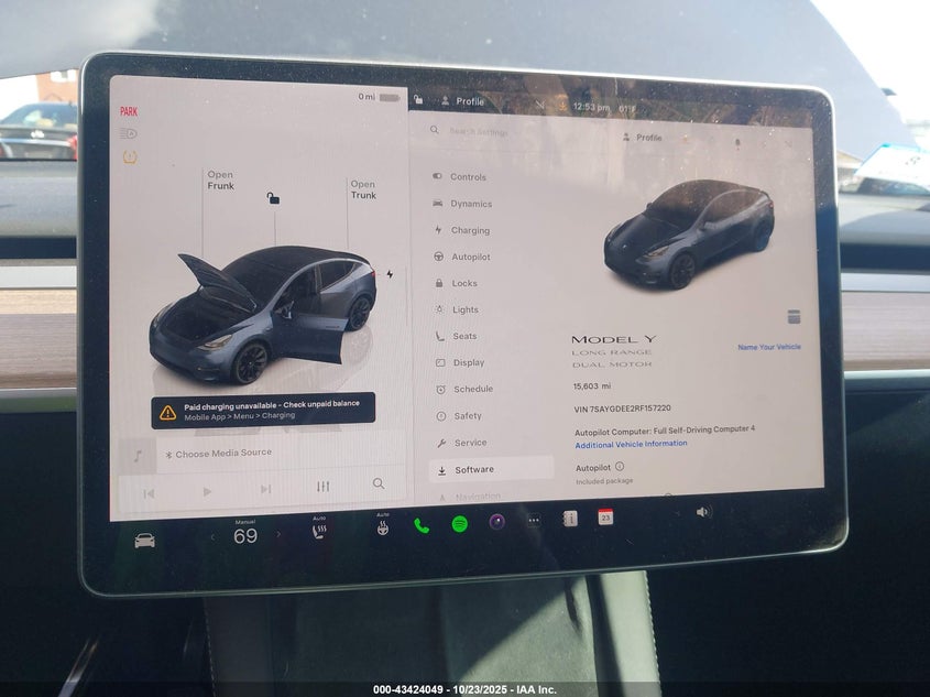 2024 Tesla Model Y Long Range Dual Motor All-Wheel Drive VIN: 7SAYGDEE2RF157220 Lot: 43424049