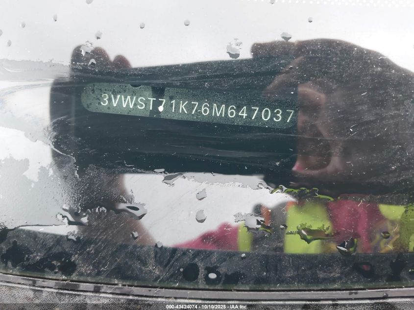 2006 Volkswagen Jetta Tdi VIN: 3VWST71K76M647037 Lot: 43424074