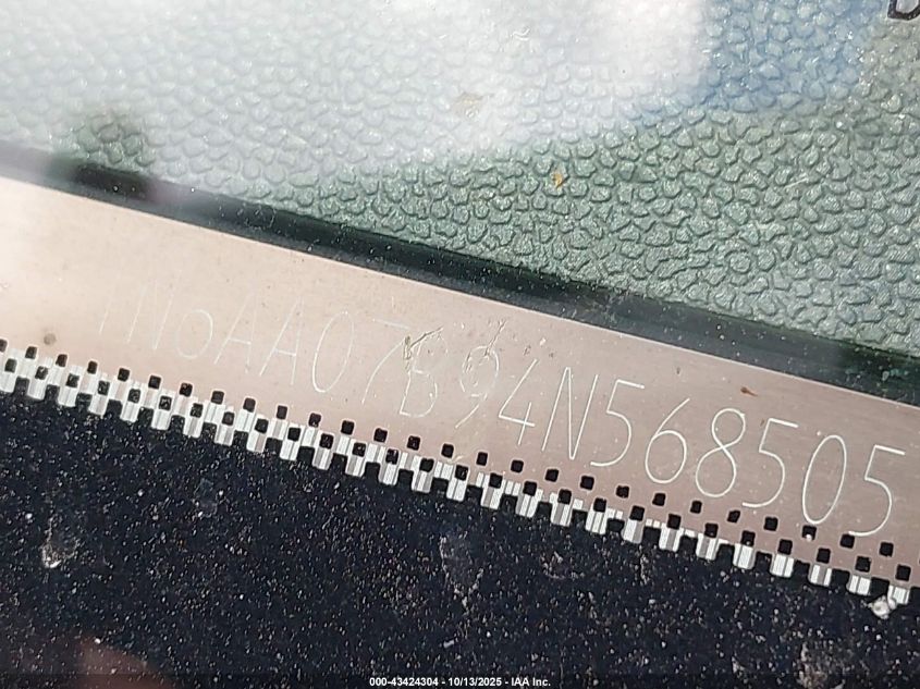 2004 Nissan Titan Le VIN: 1N6AA07B94N568505 Lot: 43424304