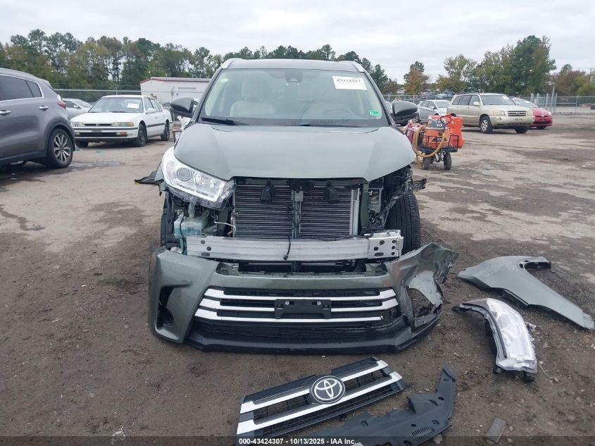 2019 Toyota Highlander Xle VIN: 5TDKZRFH7KS369597 Lot: 43424307