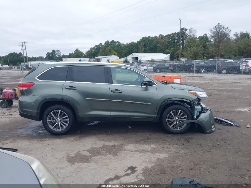 2019 Toyota Highlander Xle VIN: 5TDKZRFH7KS369597 Lot: 43424307