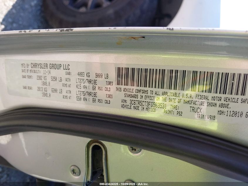 2015 Ram 2500 Tradesman VIN: 3C6TR5CT3FG563531 Lot: 43424325