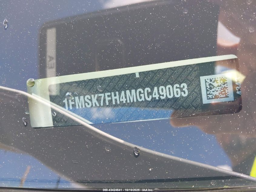 2021 Ford Explorer Limited VIN: 1FMSK7FH4MGC49063 Lot: 43424541