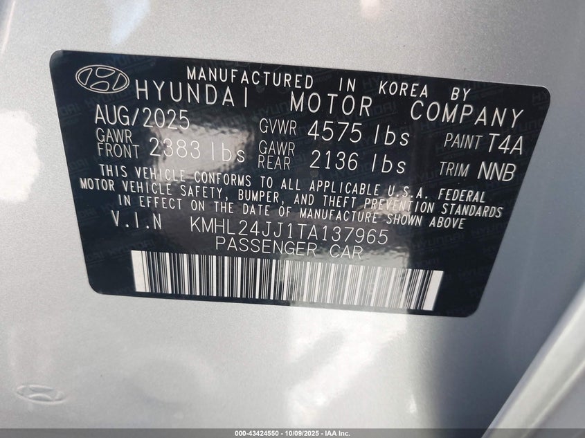 KMHL24JJ1TA137965 2026 HYUNDAI SONATA photo no. 5