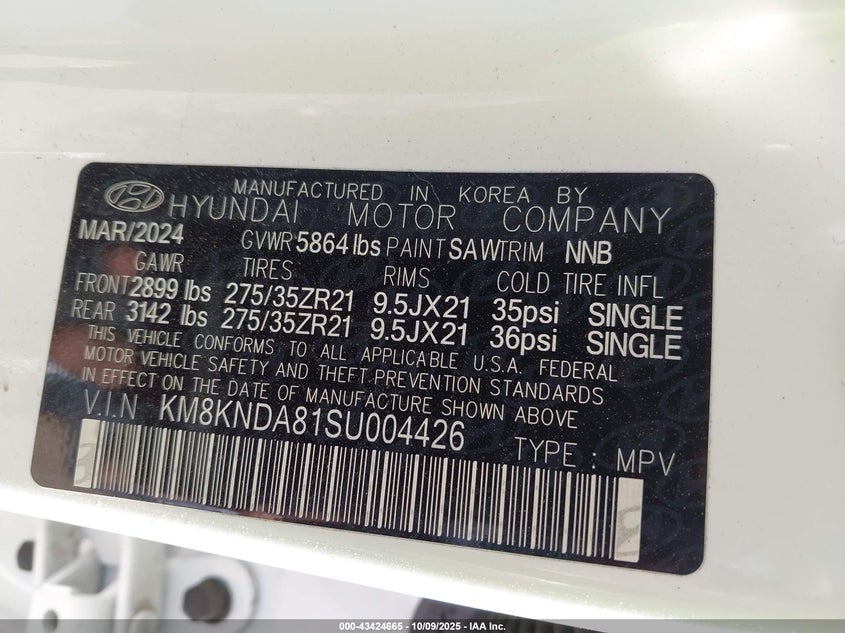 2025 HYUNDAI IONIQ 5 N KM8KNDA81SU004426