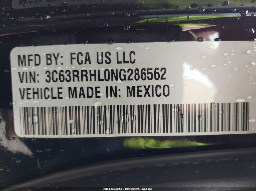 2022 Ram 3500 Big Horn 4X4 8' Box VIN: 3C63RRHL0NG286562 Lot: 43425013