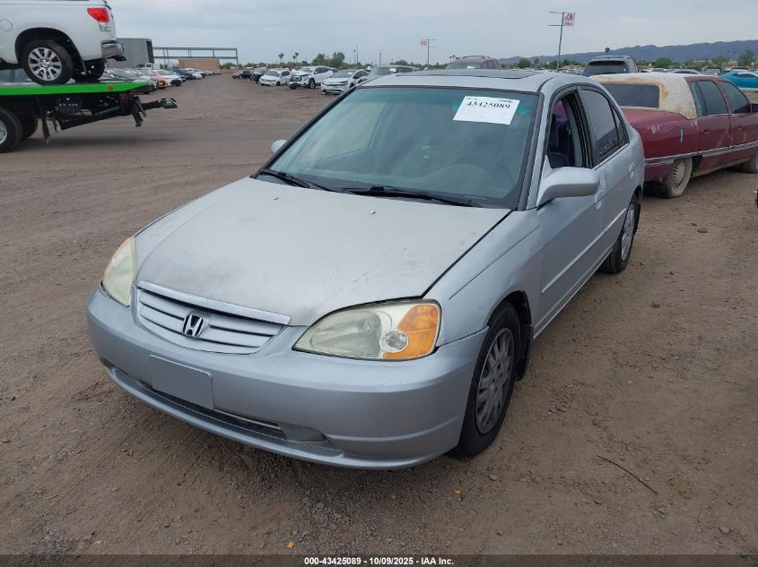 2001 Honda Civic Ex VIN: 2HGES26761H579560 Lot: 43425089