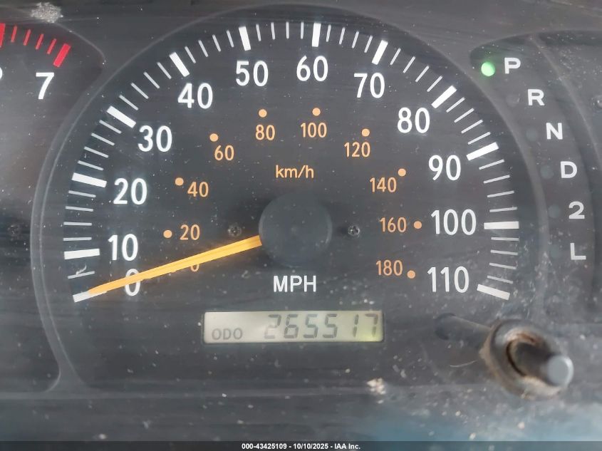 2000 Toyota Tundra Sr5 V8 VIN: 5TBRT3411YS109605 Lot: 43425109